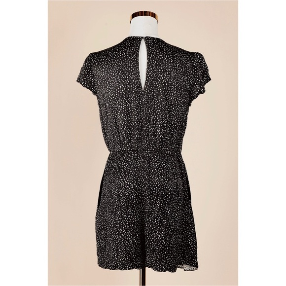 Sz S Anthropologie Hutch Ruffled Terrazzo Print Black & White Romper GUC - Picture 3 of 4
